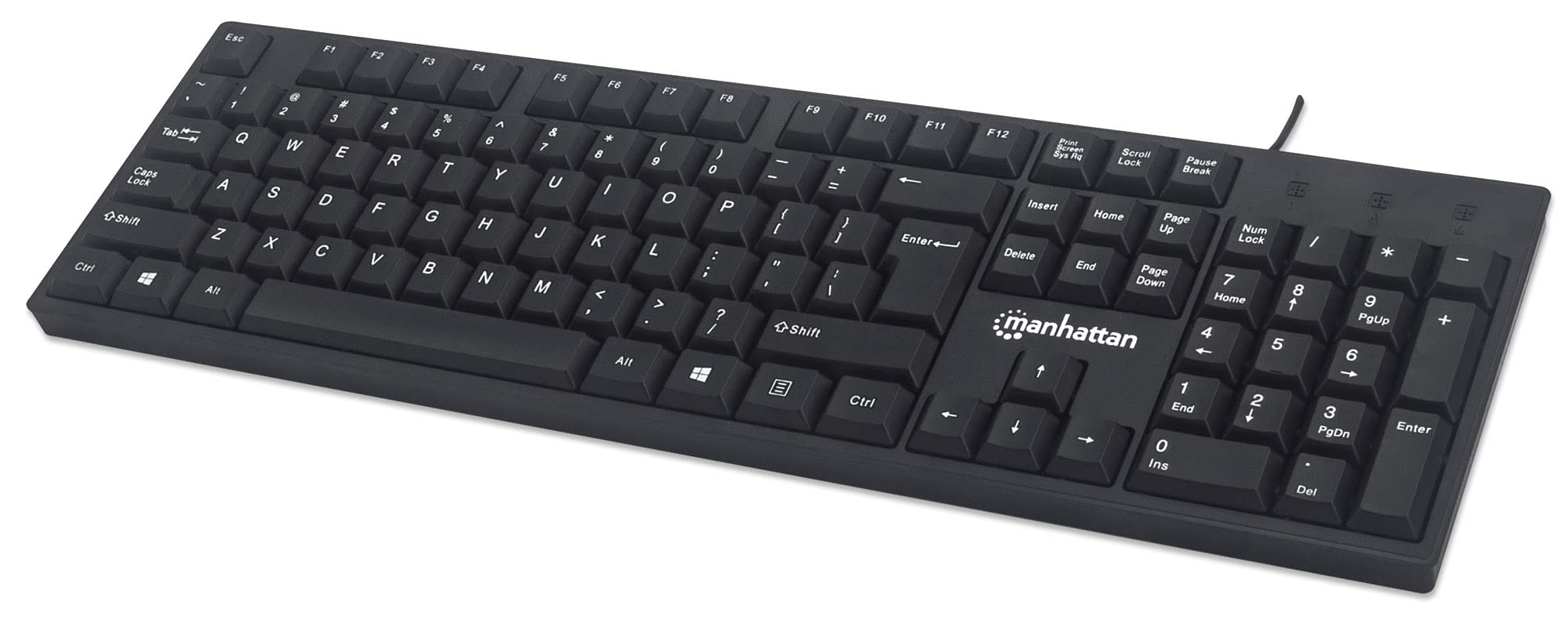 Manhattan Wired Computer Keyboard – Basic Black