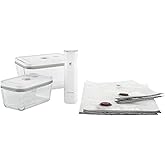 ZWILLING Fresh & Save 7-pc Vacuum Sealer Machine Starter Set, Sous Vide Bags, Meal prep, Airtight Food Storage Containers, Glass