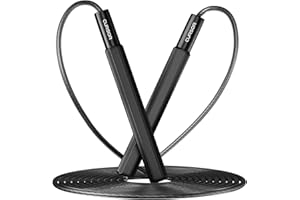 Jump Rope, Tangle-Free Rapid Speed Jumping Rope Cable with Ball Bearings for Women, Men, and Kids, Adjustable Steel Jump Rope