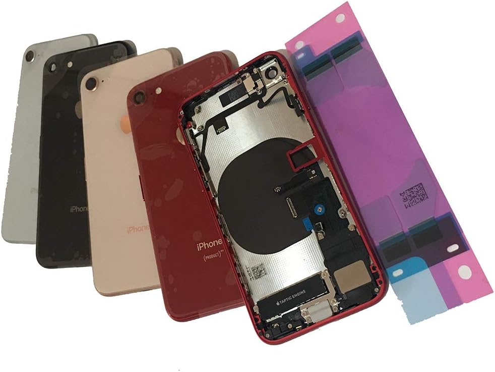 for iPhone 8 Plus 5.5" Full Assembly Rear Housing Frame Motherboard Back Battery Door Back Case with Iogo and Side Buttons,Gold