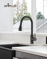 APPASO Black Kitchen Tap Mixer Pull Out Spray 360° Swivel 3 Modes view 8