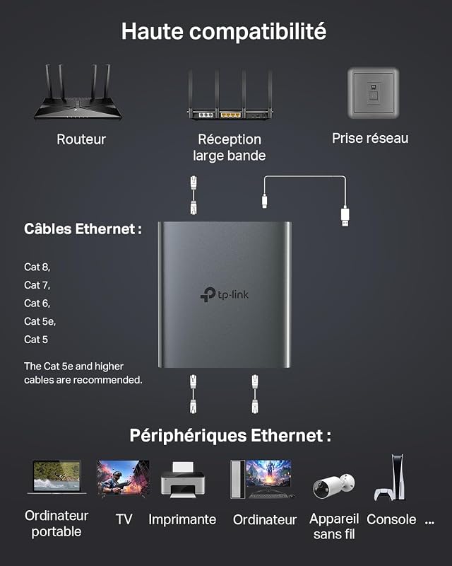 Switch Ethernet Gigabit 2 Ports RJ45, EH210