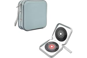 WINUERK CD Case, 48 Capacity Hard Plastic DVD Holder, Portable Zipper Disc Wallet Bag for Car Home Travel, Large Storage Universal Protective DVD Box