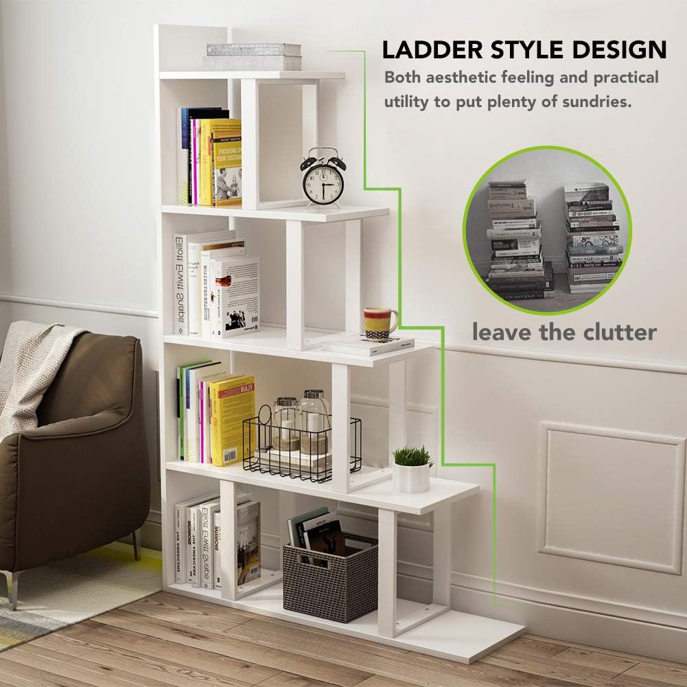 Tribesigns 5Shelf Ladder Corner Bookshelf,Modern Simplism Style for