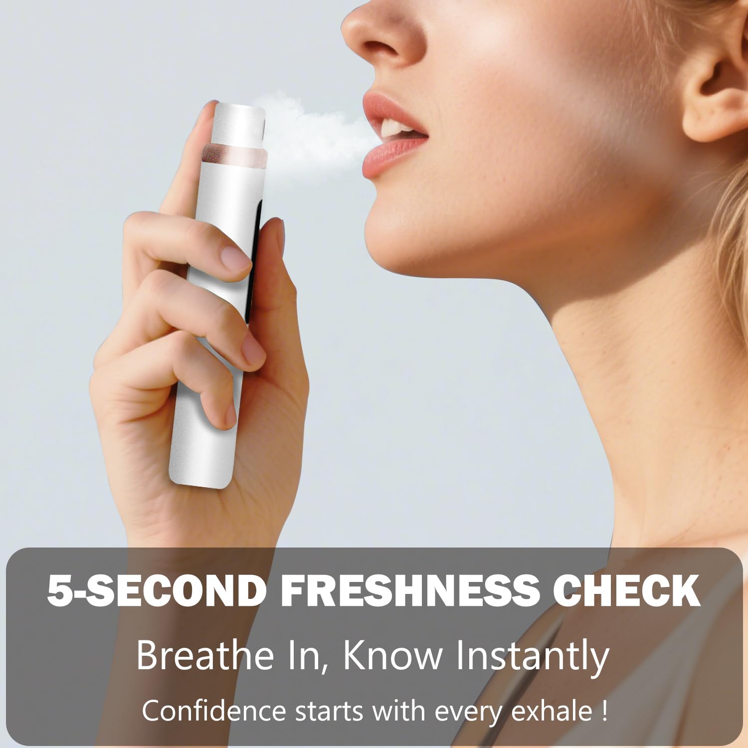 Futry Smart Bad Breath Tester - Hygienic pop-up Probe, Portable Bad Breath Tester with SGS lab-Grade Accuracy MEMS Sensor, 4 Levels of Odour Analysis and Intelligent Social Distance Guidance