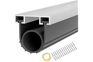Neyway Garage Door Seals Bottom Rubber with Pre-drilled Track Retainer Kit, Garage Door Weather Stripping Replacement, Universal U+O Ring Weatherproofing Garage Door Seal(16ft)