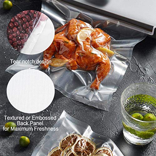 Vacuum Sealer Bags, KOMUEE 200 Quart Vacuum Sealer Storage Bags 8x12 Inch for Food Saver, Seal a