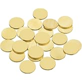 MECCANIXITY 24 Pcs Brass Stamping Blank, 12mm/0.5" Round Metal Blank Stamping Name Tags Flat Round Sheet No Hole for Laser Engraving Dog Tags Keychain Jewelry Making