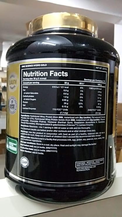 One Science Nutrition Hydro Gold 5lbs Chocolate Whey Protein Amazon In Health Personal Care