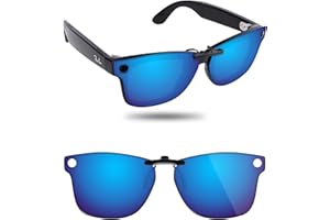 Fiskr Polarized Clip-On Sunglass for Ray-Ban Meta Wayfarer RW4008 (Size 53-22)- UV Protection - Universal Fit for Men & Women
