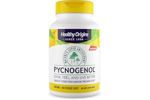 Healthy Origins Pycnogenol 100 mg (Nature's Super Antioxidant, Non-GMO, Gluten Free, Cardiovascular Support), 60 Veggie Caps