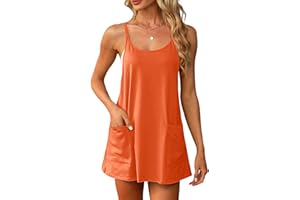GREAIDEA Womens Casual Athletic Summer Dresses Spaghetti Straps Scoop Neck Sleeveless Hot Shot Mini Dress with Oversized Pockets
