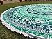 COR's Green Ombray Mandala Tapestry Hippie Round Roundie Wall Hanging Beach Towel Throw Yoga Mat Round Tapestry 82