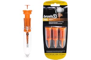 BRUSH-T BRUSH T Premium Plastic Golf Tees, Orange Oversize 3-Pack, Size 2.4”, Unbreakable Innovative Design, Consistent Height, Perfect Golf Gift for Men and Women. Golfing Tees, Works With Any Golf Ball