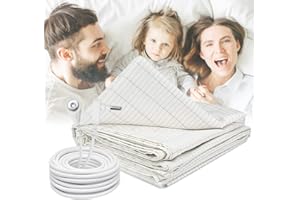 NIULAFR 35x90 Inch Half Sheet Grounding Sheet with Grounding Cord,Nature Cotton with Silver Fiber,Natural Health