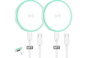Mag-Safe Charger 2Pack 15W Magnetic Wireless Charger Fast Charging Pad with 6FT USB C to USB C Cable Compatible with iPhone 1
