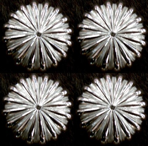 TackRus 4 Conchos Rhinestone Horse Saddle Western Bridle Silver Co199