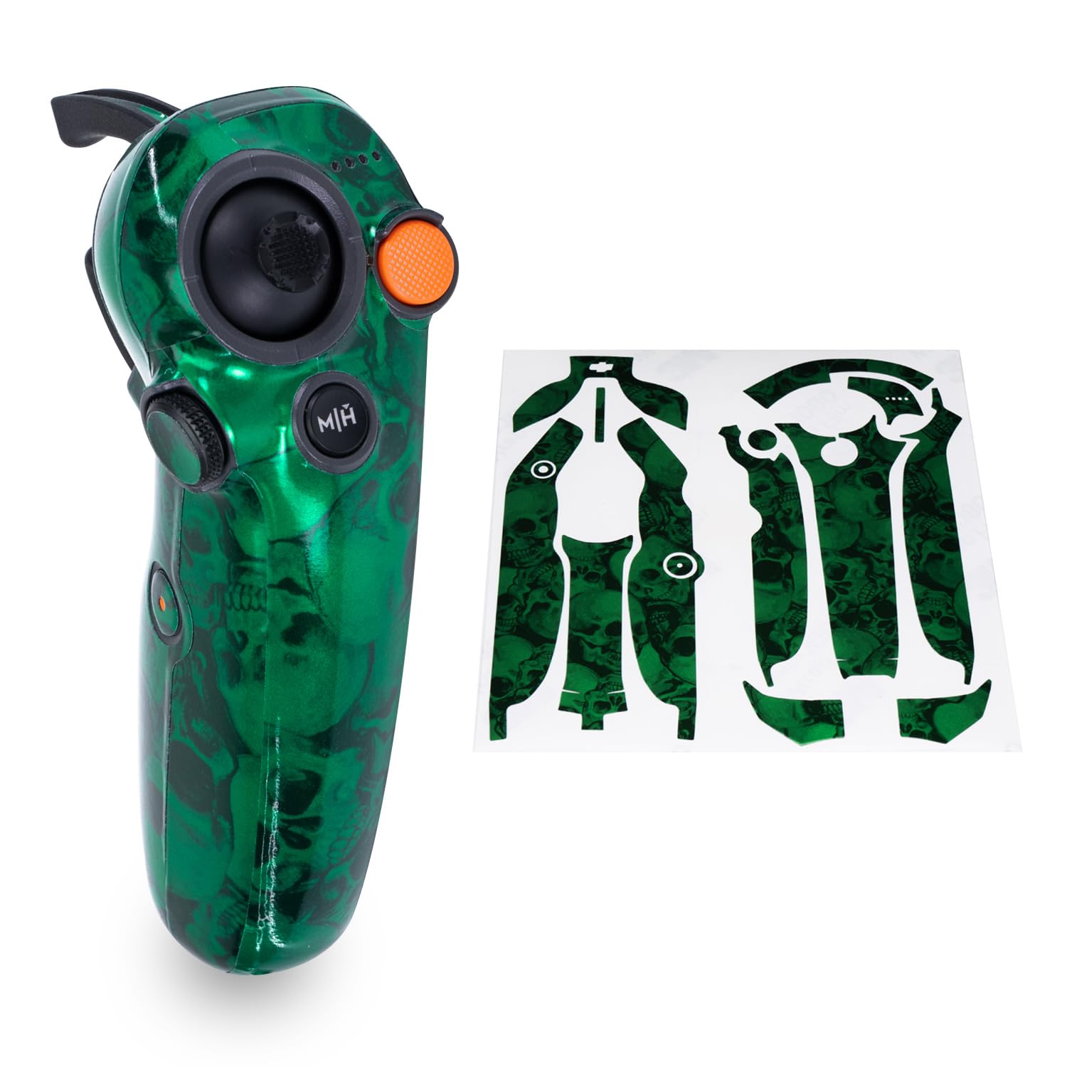 WRAPGRADE Skin Stickers Compatible with DJI RC Motion 3 (Emerald Skull)