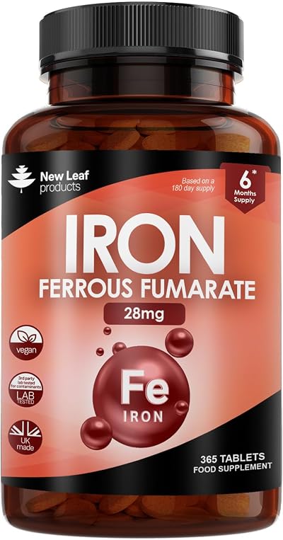 New Leaf Gentle Iron Tablets 28mg Vegan Iron for Tiredness & Fatigue
