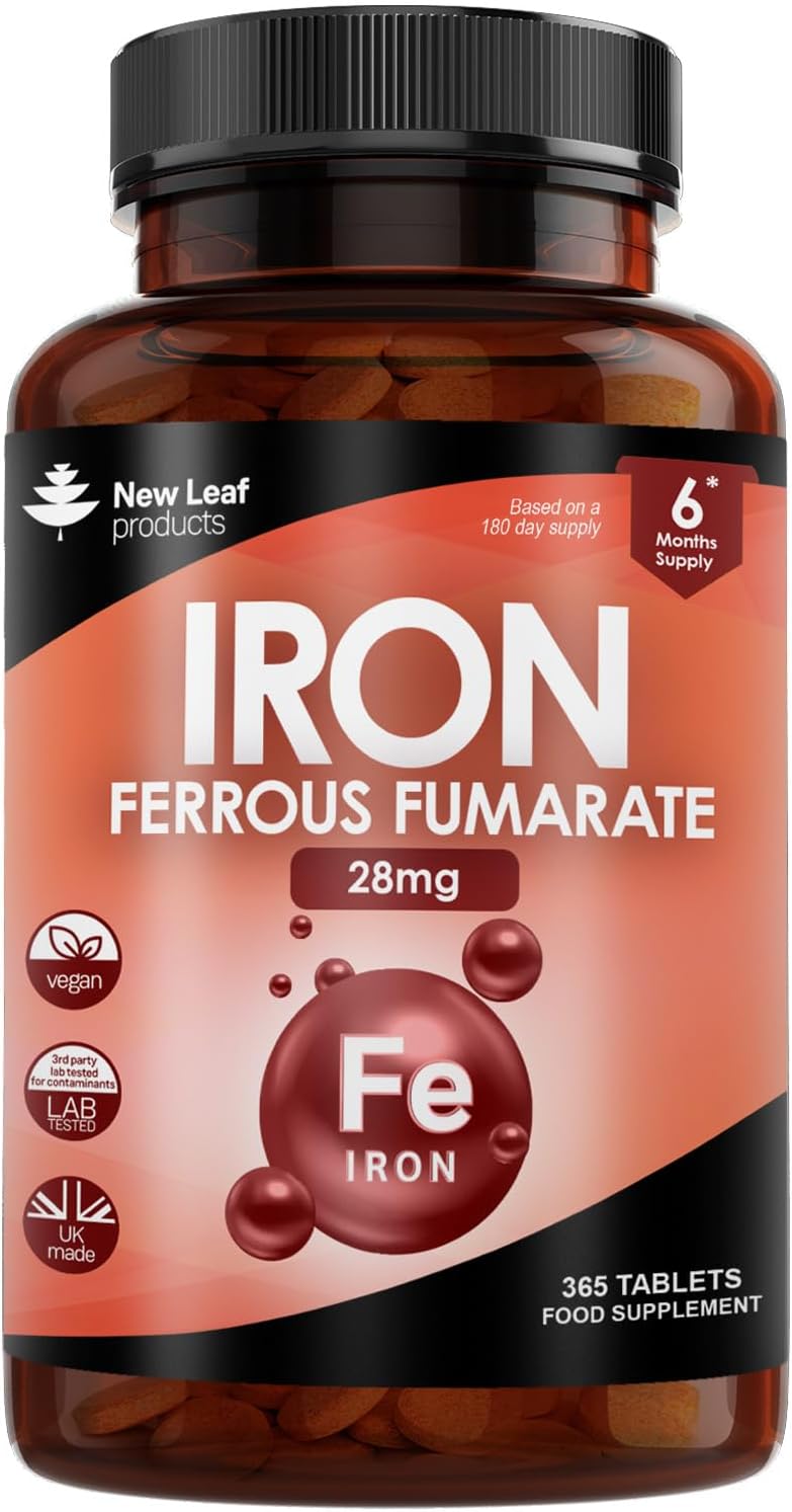 New Leaf Gentle Iron Tablets 28mg Vegan Iron for Tiredness & Fatigue