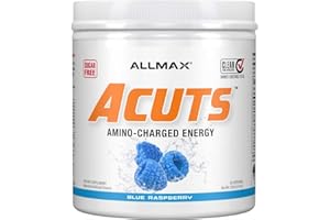 ALLMAX Nutrition AMINOCUTS (ACUTS), Amino-Charged Energy Drink with Taurine, L-Carnitine, Green Coffee Bean Extract, Blue Ras