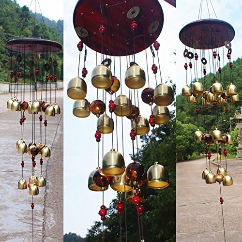 Raza 18 Bells Copper Wind Chimes Feng Shui Goods for Yard Garden Decoration Outdoor Noise Maker Windbell Mascot Gifts