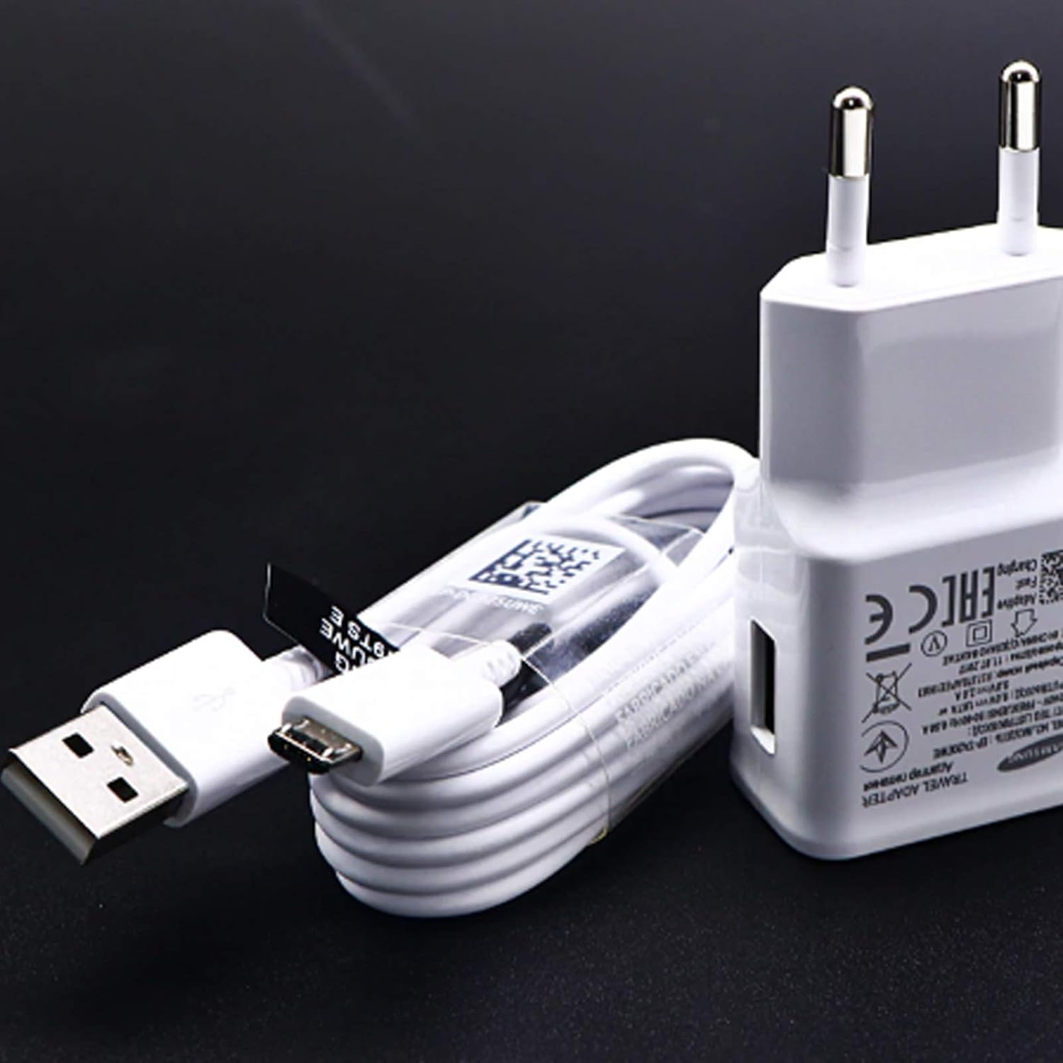 SAMSUNG EP-TA50EWE 2 PIN CHARGER WITH MICRO USB CABLE: Amazon.es ...