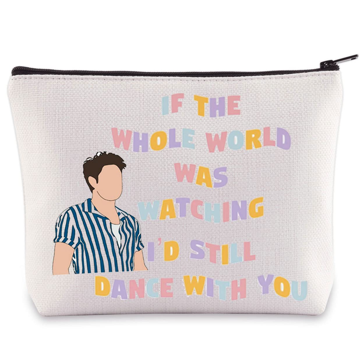 BWWKTOP Singer Lyrics Makeup Bag Singer Album Gifts If The Whole World was Watching I'd Still Dance with You Makeup Zipper Pouch Bag, If The Whole, Bag