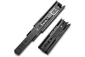 6 Inch Drawer Slides, JEMLYD 1 Pair 3 Section Heavy-Duty Full Extension Side-Mount Ball Bearing Slide Rails for Cabinets Dres