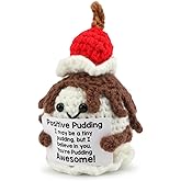 SHTALHST Positive Pudding,Handmade Positive Pudding Plush for Women,Emotional Support Crochet for Girlfriend Sisters Friends