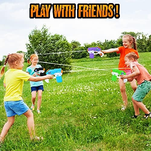 4 Pezzi 150ml Pistole ad Acqua Bambini - 10 metri Pistola Spruzzo a Lungo Raggio - Acqua Giocattolo per Bambini e Adulti - All'Aperto Nuoto Piscina Giardino Spiaggia Feste