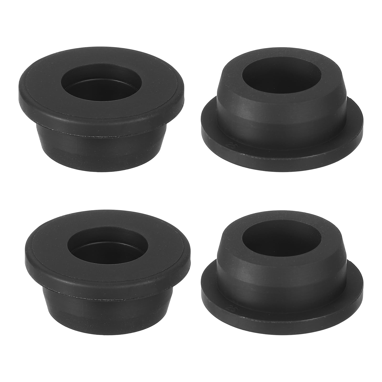 Photo 1 of uxcell 4Pcs 5/8" ID, 1" Drill Hole Rubber Grommets, Top Hat Grommets Firewall Hole Plug Fit 16mm Wire for Vinyl Tubing in Hydroponic Irrigation Systems, Black