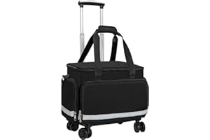 GATYCALLATY Medical Trolley Bag with Wheels Emt Ems First Responder Nurse Home Health Bag Homecare Physician Ambulance Childcare Traveling Field Trips Camping Hiking Scout Troop with Compartments Removable