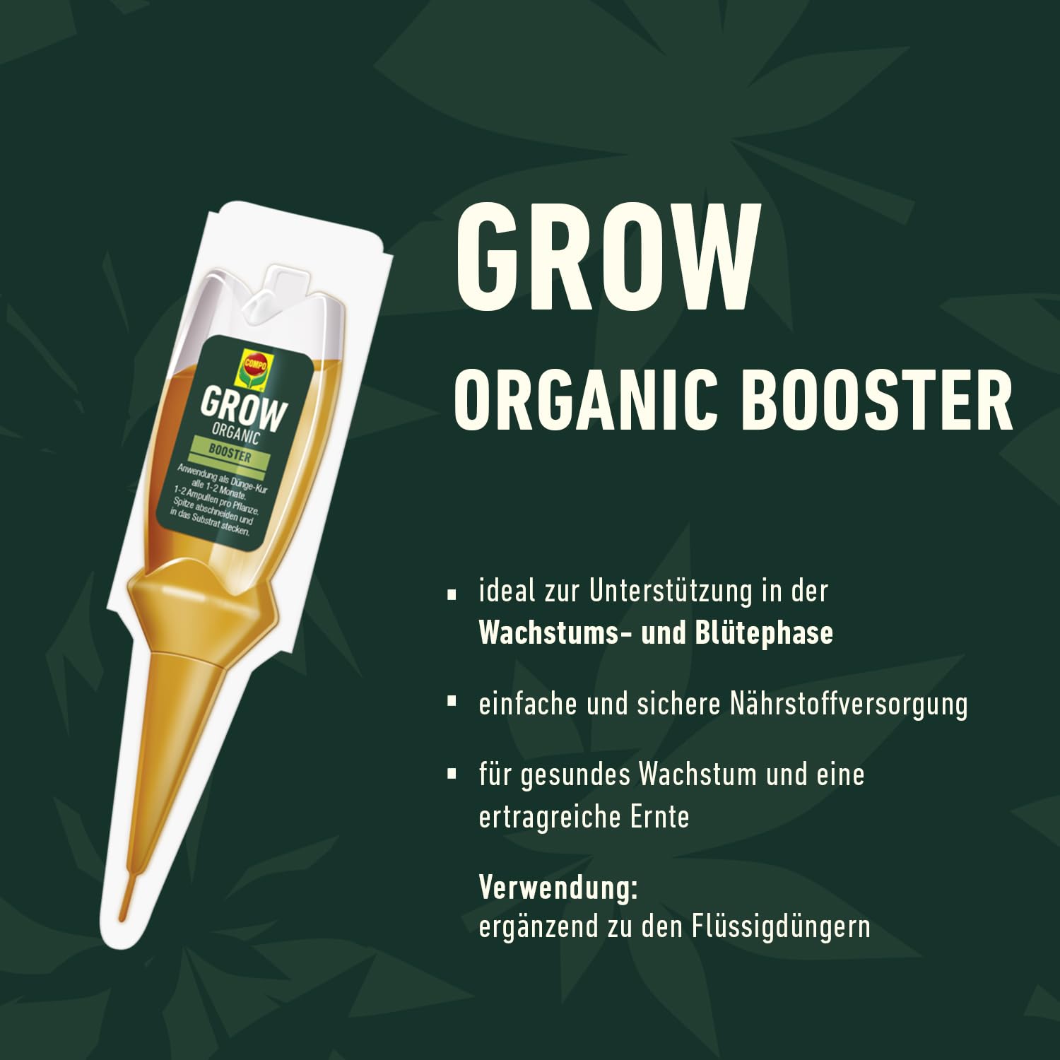 COMPO GROW ORGANIC Booster - praktische Aufbaukur für Spezialkulturen - unterstützt das Wachstum - Dünger für Indoor & Outdoor - organisch - 30 ml, braun 2