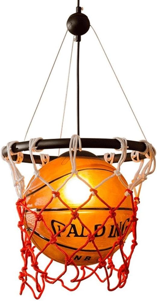 MILUCE Ceiling Chandelier, Personalized Glass Basketball Lighting Creative Children Bedroom Room Decoration Lights E27 Light Source