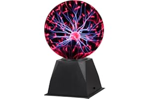 Gresus 7 Inch Plug-in Magic Plasma Ball Lamp - Touch & Sound Sensitive Interactive Plasma Lamp Nebula Sphere Globe, Science Educational Gift for Decorations/Parties/Bedroom