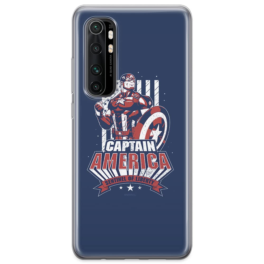 ERT GROUP mobile phone case for Xiaomi MI NOTE 10 Lite original and officially Licensed Marvel pattern Captain America 018 optimally adapted to the shape of the mobile phone, case made of TPU