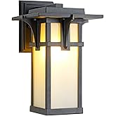 EERU Porch Lights Wall Mount Outdoor Wall Lantern Waterproof Aluminum with Frosted Glass Exterior Light Fixtures Modern Class