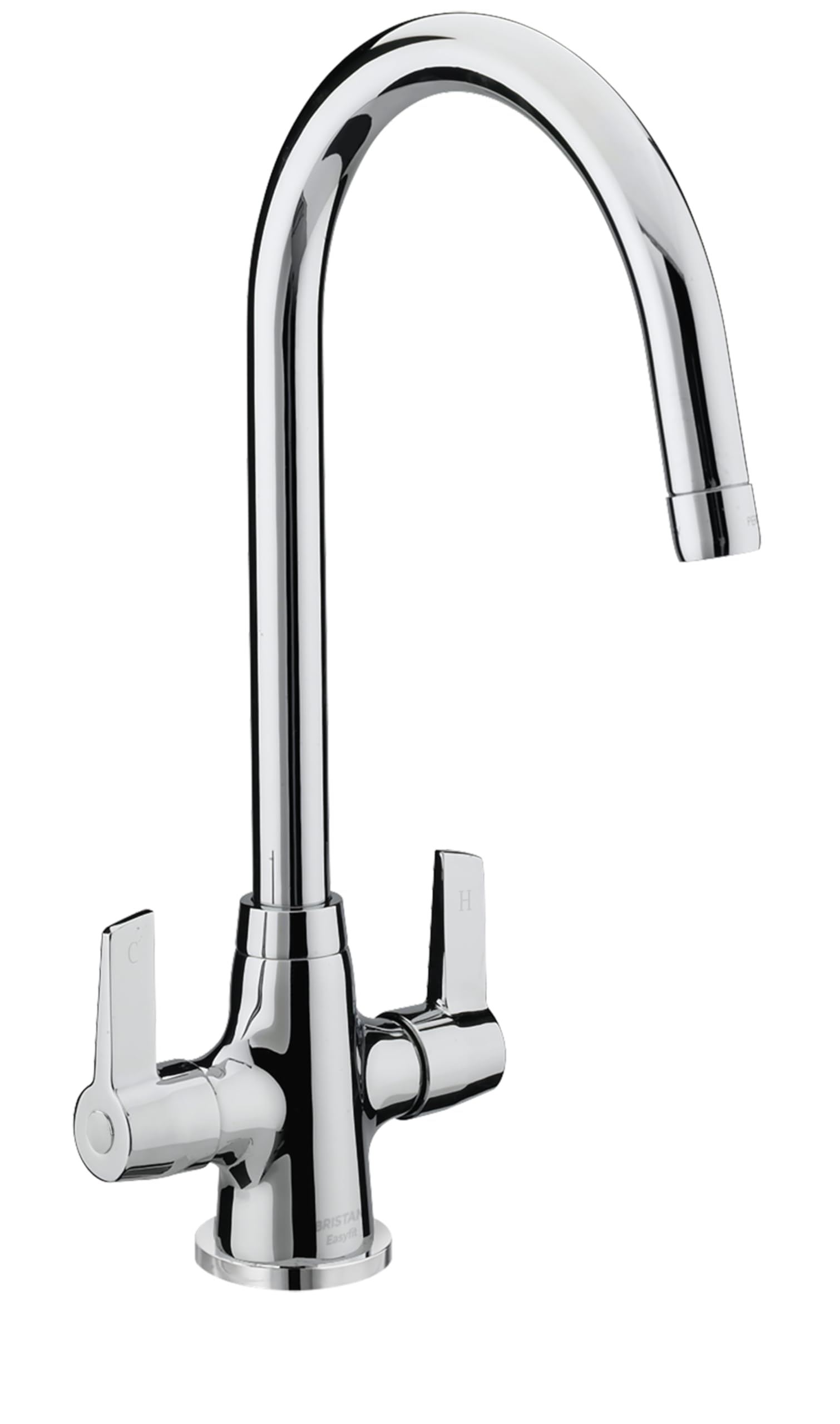 Bristan Echo Kitchen Tap - swivel spout, two lever EasyFit chrome kitchen sink tap, EC SNK EF C
