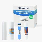 Ultima VI 4 Stage Filter Pack, Model VI RO Replacement Kit | Compatible with Guaranteed Fit, 50 GPD RO Membrane, Sediment and Carbon Filters, For Reverse Osmosis Drinking Water System