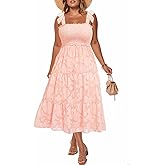 Plus Size Summer Dress 2025 - Sun Boho Spaghetti Strap Lace Floral Casual Beach Smocked Maxi Dress