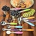 AEDILYS 10 Piece Best Measuring Spoons/ Measuring Cups for Dry & Liquid Ingredients （Free Egg Separator） - Ergonomic Design With Slip Resistant Silicone Handles - Perfect for Baking & Cooking (colour)