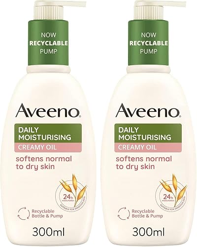 Aveeno Daily Moisturising Creamy Oil 300ml Pack of 2 Almond Scented