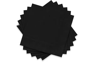SADAUNBE 60 Pack Cocktail Napkin 2-Ply Dessert Napkins Folded 5 x 5 Inches Disposable Napkins for Dinner Wedding Birthday Party Bridal Anniversary Holiday Party Restaurant Bar Picnic Black