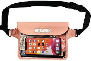 EMSEEK Waterproof Waist Pouch Dry Belt Bag Fanny Pack Keep Your Key Fob Wallet Kindle Phone Dry Perfect For Swim Surf Snorkel(Pink)