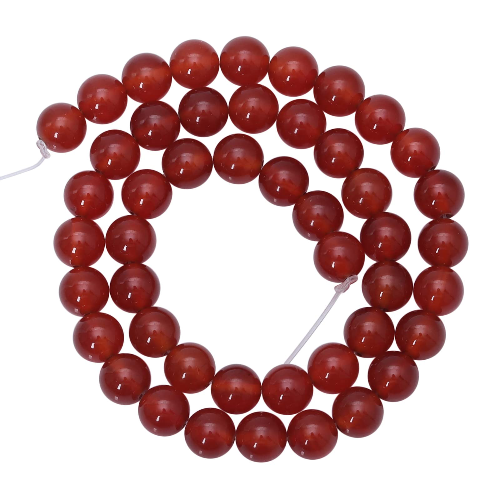 Nupuyai Carnelian 8mm Round Crystal Stone Beads for Jewelry Making DIY Bracelet Necklace, Polished Stone Loose Beads Strand 15"