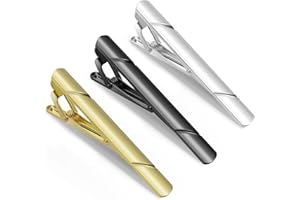 SMLBJUTE Tie Clips for Men Black Gold Silver Classic Tie Bar Clip Set