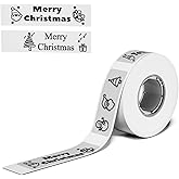Phomemo D30 Label Tape, Clear Sticker Thermal Paper Self-Adhesive Label Maker Tape, Black on Transparent, 14mm x 30mm (0.55 x 1.18 Inch) 210 Labels/Roll, 1-Roll