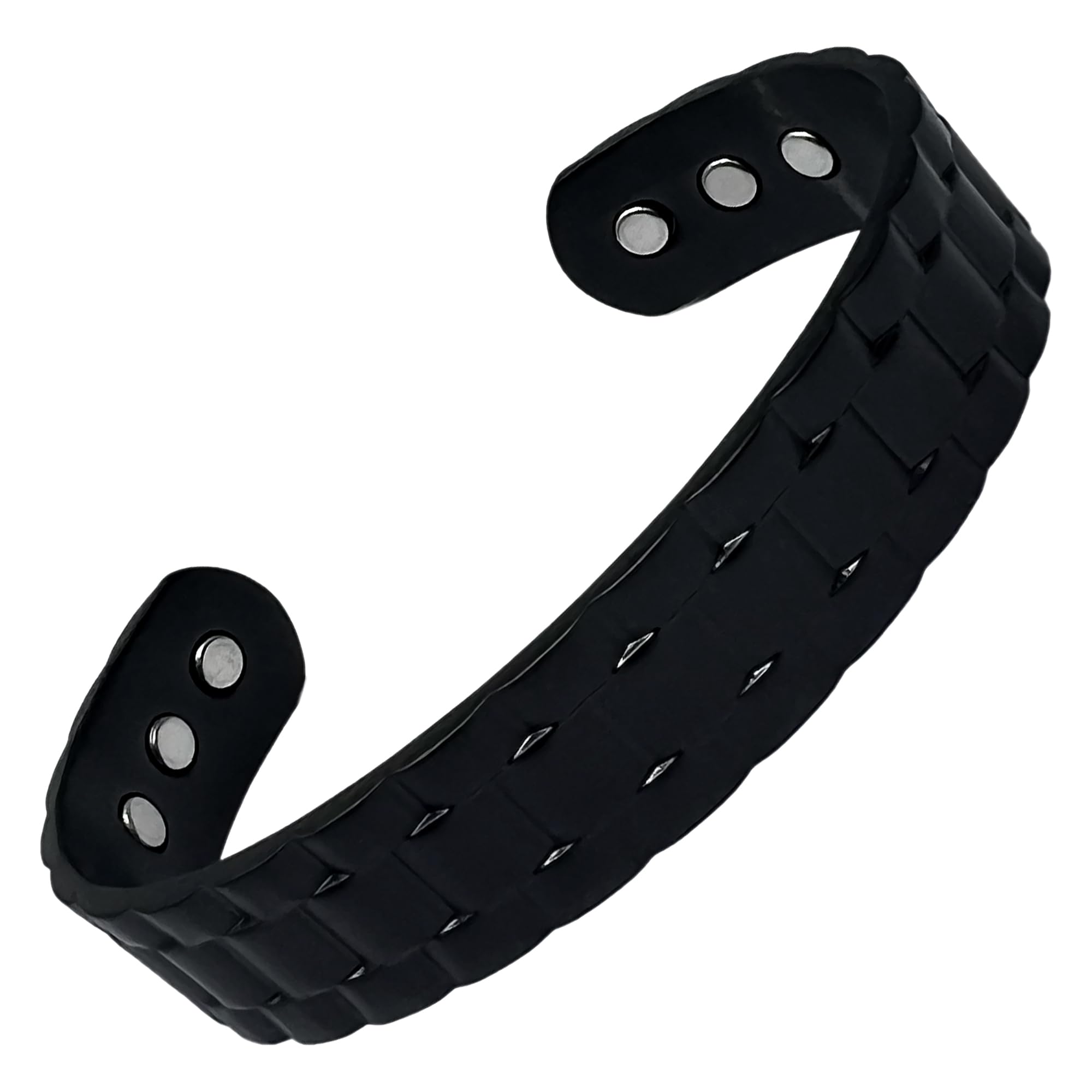 MnB Magnetics Pure Copper Magnetic Bracelet in a Jubilee Bracelet Design - Extra Strong Magnets (Large, Gunmetal/Black)