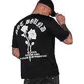 SHENHE Men's Graphic Floral Letter Print Short Sleeve Round Neck T Shirt Tee Tops